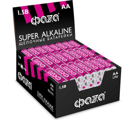 Батарейка ФАZА Элемент питания алкалиновый AA/LR6 1.5В Super Alkaline box-96 (уп.96шт) DISPLAY 2854643
