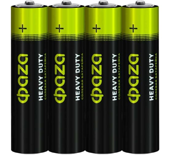 Элемент питания ФАZА солевой AAA/R03 1.5В Heavy Duty Shrink-4 (уп.4шт) 5002326
