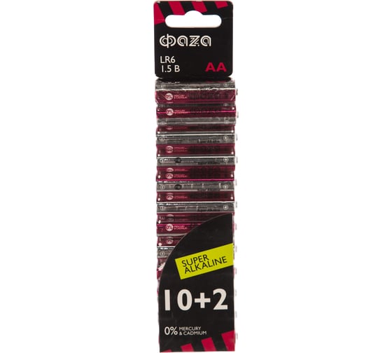 Алкалиновые элементы питания ФАZА LR 6 Super Alkaline SBL-10+2 2854582