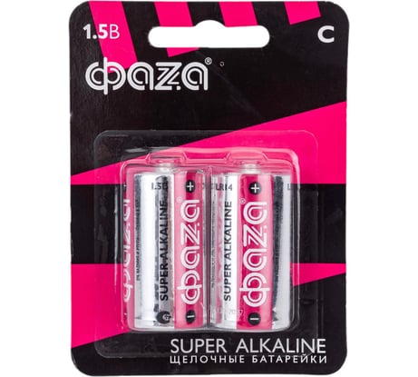 Батарейка ФАZА Элемент питания алкалиновый C/LR14 1.5В Super Alkaline BL-2 (уп.2шт) 2858504