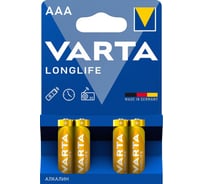 Батарейки Varta LONGLIFE AAA BL4 4008496847075 04103101414