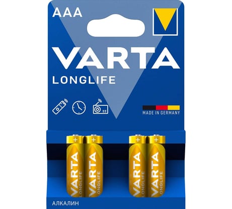 Батарейки Varta LONGLIFE AAA BL4 4008496847075 04103101414