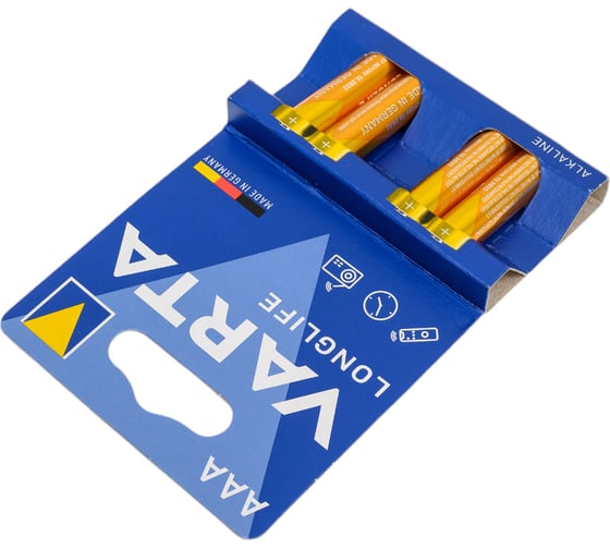 Батарейки Varta LONGLIFE AAA BL4 4008496847075 04103101414