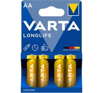 Батарейки Varta LONGLIFE AA BL4 4008496525157 04106101414