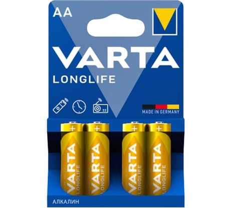 Батарейки Varta LONGLIFE AA BL4 4008496525157 04106101414