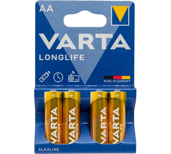 Батарейки Varta LONGLIFE AA BL4 4008496525157 04106101414