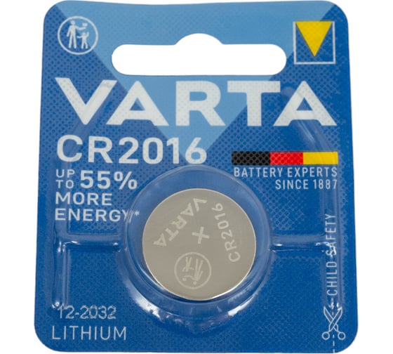 Элемент питания Varta ELECTRONICS CR 2016 06016101401 4008496276639
