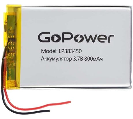 Аккумулятор GoPower Li-Pol LP383450 3.7V 800mAh 00-00024497