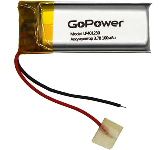 Аккумулятор GoPower Li-Pol LP401230 PK1 3.7V 100mAh 00-00019608