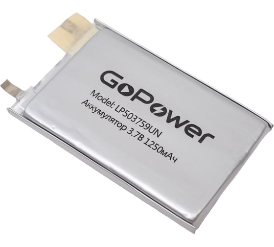Аккумулятор GoPower Li-Pol LP503759UN 3.7V 1250mAh без защиты 00-00024507