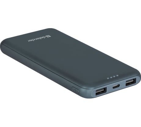 Внешний аккумулятор Defender ExtraLife 10000F 2xUSB,2.1A, 10000mAh, 2 входа 83663
