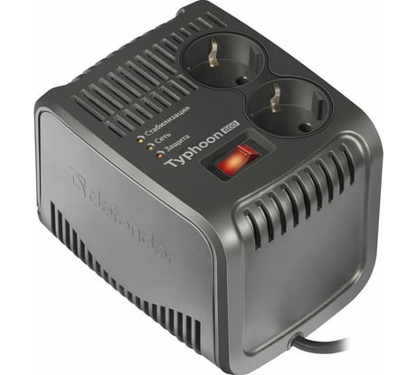 Стабилизатор напряжения Defender AVR Typhoon 600 200 Вт, 2 розетки 99032