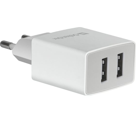 Сетевой адаптер Defender UPA-22 белый, 2xUSB, 2.1А 83580
