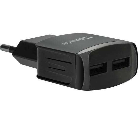 Сетевой адаптер Defender UPA-22 черный, 2xUSB, 2.1А 83579