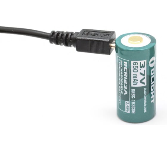 Аккумулятор Olight 16340 3,7 В 650 mAh +USB порт зарядки MV-927314