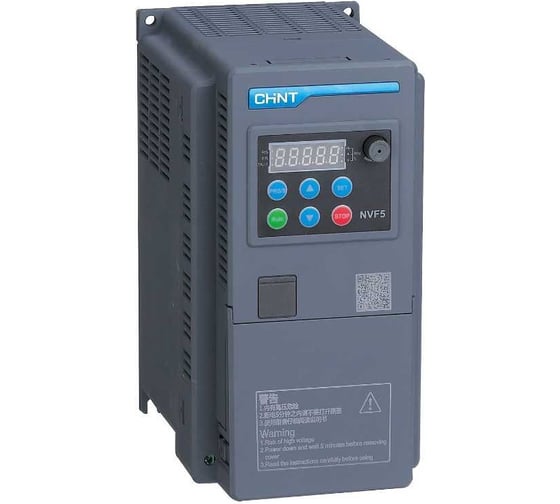 Преобразователь частоты CHINT 1.5 кВт, 380 В, 3ф общий тип NVF5-1.5/TS4-B 201996 1