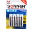 Батарейки SONNEN Alkaline, АА алкалиновые, 4 шт., в блистере, 451085 7