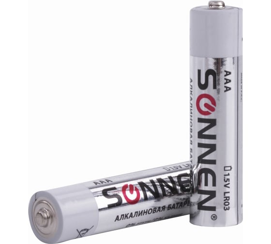 Батарейки SONNEN Alkaline, AAA алкалиновые, 4 шт., в блистере, 451088