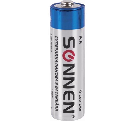 Батарейки SONNEN Super Alkaline, АА алкалиновые, 2 шт., в блистере, 451093