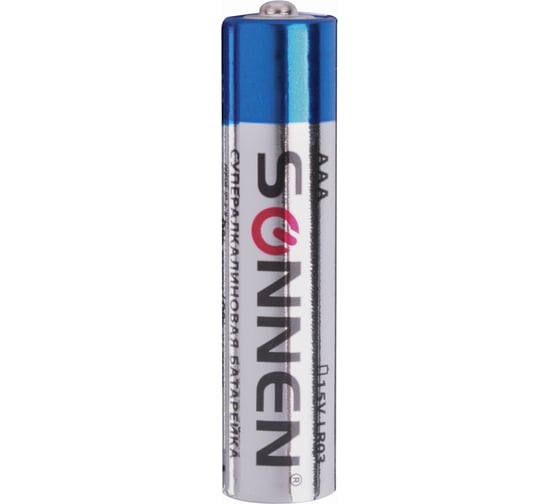 Батарейки SONNEN Super Alkaline, AAA алкалиновые, 4 шт., в блистере, 451096