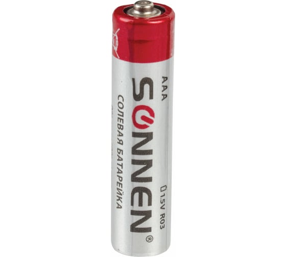 Батарейки SONNEN AAA солевые, 4 шт., в пленке, 451098