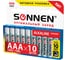 Батарейки SONNEN Alkaline, AAA алкалиновые, 10 шт., в коробке, 451089 9