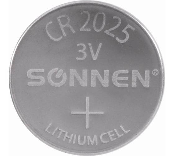 Батарейка SONNEN Lithium, CR2025, 1 шт., в блистере, 451973