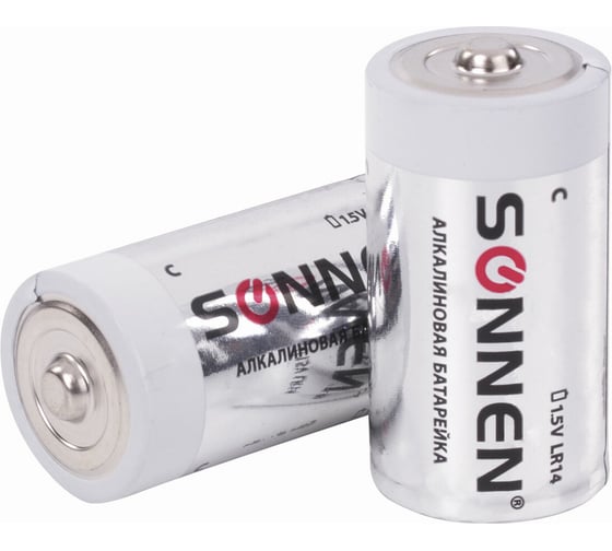 Батарейки SONNEN Alkaline, С LR14, 14А, 2 шт, в блистере, 451090