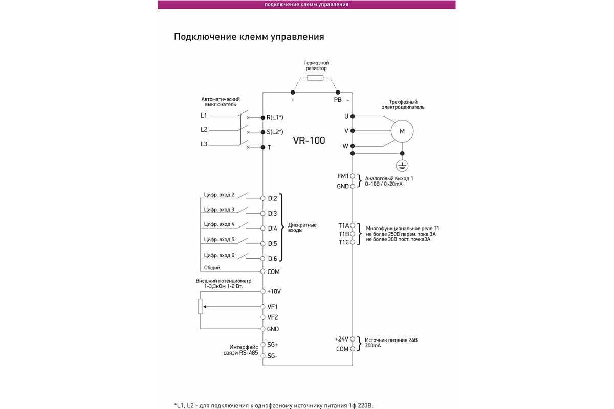 Частотный преобразователь VEMPER 1,5 кВт VR100-015S2B (220В) 13918 -  выгодная цена, отзывы, характеристики, фото - купить в Москве и РФ