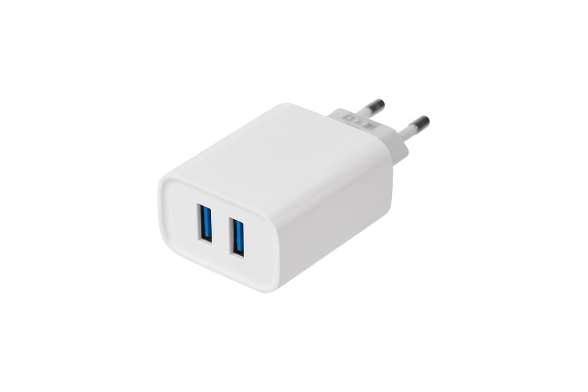 Сетевое зарядное устройство REXANT для iPhone/iPad 2 x USB, 5V, 2.4 A,  белое 16-0276 - выгодная цена, отзывы, характеристики, фото - купить в  Москве и РФ