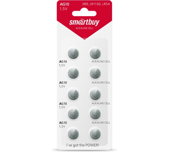 Батарейка Smartbuy часовая ag10-10b (100/2000) упаковка 10 шт. SBBB-AG10-10B
