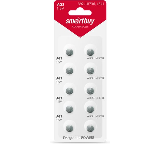 Батарейка Smartbuy часовая ag3-10b (100/2000) упаковка 10 шт. SBBB-AG3-10B