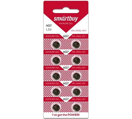 Батарейка Smartbuy часовая ag7-10b (100/2000) упаковка 10 шт. SBBB-AG7-10B
