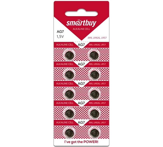 Батарейка Smartbuy часовая ag7-10b (100/2000) упаковка 10 шт. SBBB-AG7-10B 1