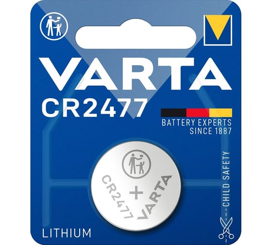 Батарейка Varta ELECTRONICS CR2477 BL1 Lithium 3V (6477 06477101401 1