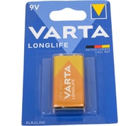 Батарейка Varta LONGLIFE Крона 6LR61 BL1 Alkaline 9V (4122) 04122101411 31151304