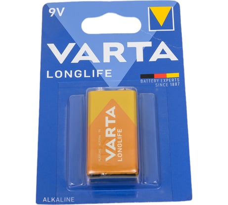 Батарейка Varta LONGLIFE Крона 6LR61 BL1 Alkaline 9V (4122) 04122101411