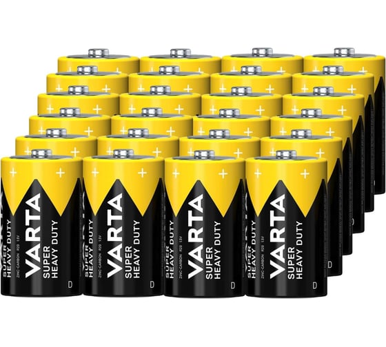 Батарейка Varta SUPERLIFE R20 D, Shrink 2 Heavy Duty 1.5V (2020) 24 шт. в уп. 02020101302