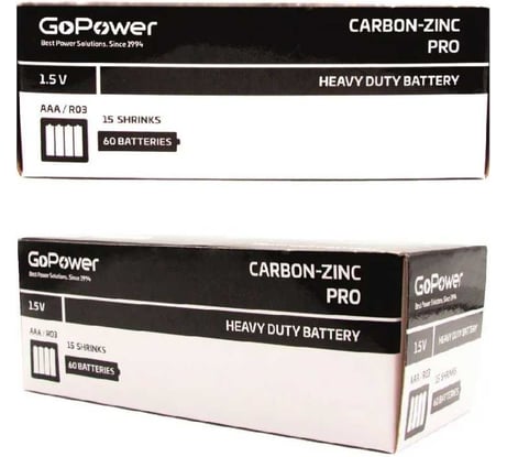 Батарейка GoPower R03 AAA Shrink 4 Heavy Duty 1.5V 00-00015593