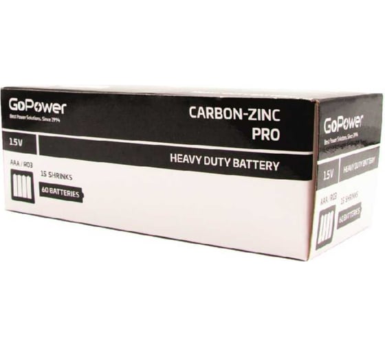 Батарейка GoPower R6 AA Shrink 2 Heavy Duty 1.5V 60 шт 00-00022219