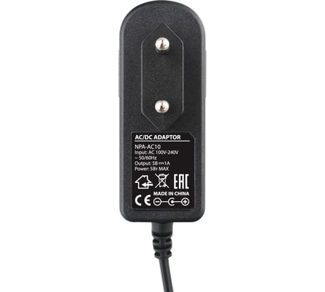 Блок питания Gembird 5В/1А, 5Вт, 1 штекер 5,5х2,5 мм NPA-AC10