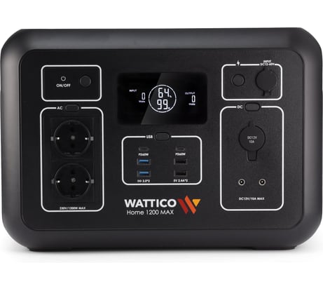 Портативная зарядна станция WATTICO с ИБП для дома дачи и котла зарядная станция Home 1200 MAX 1200W, 315 000 mAh 00-00000101