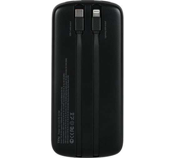 АКБ TFN 10000mah, power uni lcd pd, 22.5w, черный TFN-PB-324-BK