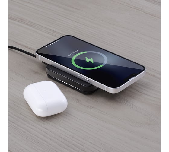 Беспроводное зу Deppa qi fast charger, 15w, стандарт qi, черный, 24025
