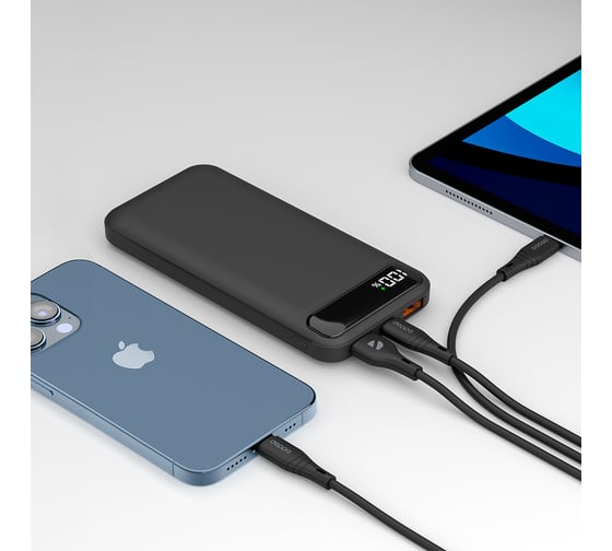 Внешний акб Deppa nrg turbo v2 10000 mah, 22.5w out (qc, pd, afc, fcp, scp, mtk pe), display, black, 33637
