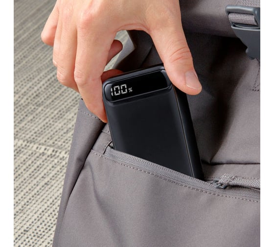 Внешний акб Deppa nrg turbo v2 10000 mah, 22.5w out (qc, pd, afc, fcp, scp, mtk pe), display, black, 33637
