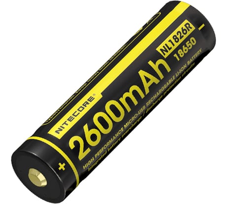 Аккумуляторная батарея Nitecore емкость 2600, тип 18650 NL1826R