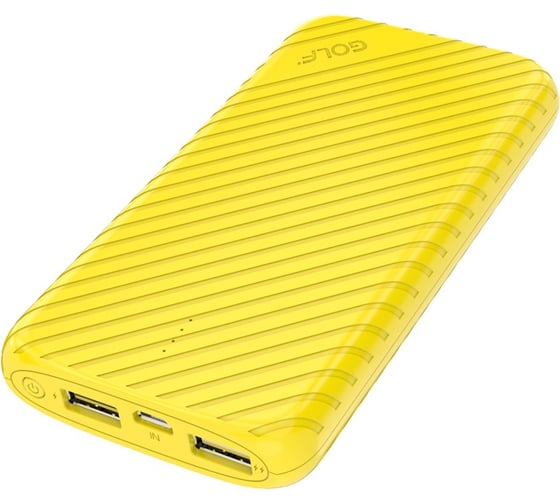 Внешний аккумулятор GOLF G17 Powerbank 8000 mah Кабель Micro USB вход Micro USB выход USB 1 А 2.1A желтый 30013834