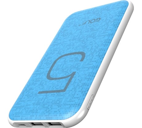 Внешний аккумулятор GOLF G24 Powerbank 5000 mah Кабель Micro USB USB 1 А 2.1A голубой 30013663