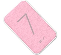 Внешний аккумулятор GOLF G25 Powerbank 7000 mah Кабель Micro USB выход USB 1 А, 2.1A розовый 30013666